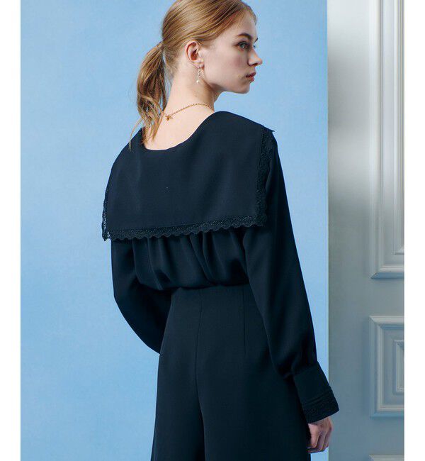 LOULOU WILLOUGHBY「【LOULOU WILLOUGHBY】セーラーカラージョーゼットブラウス」|シャツ・ブラウス|