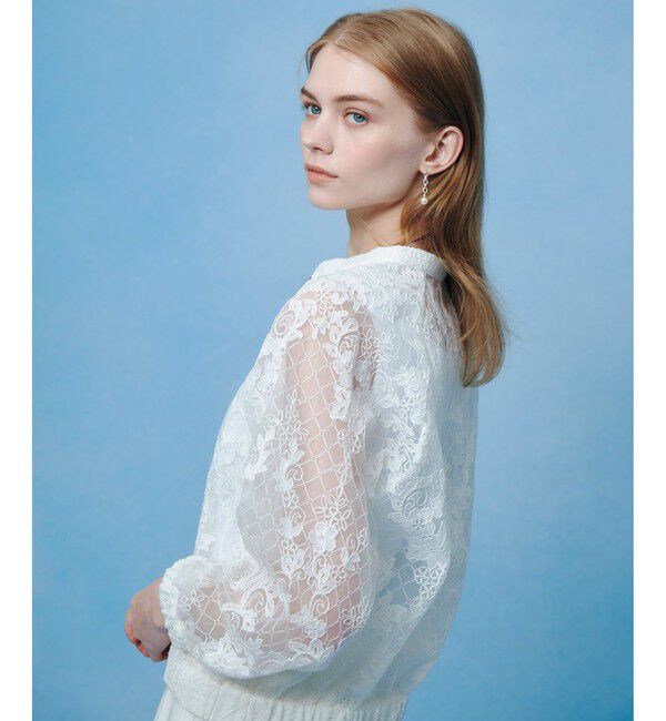 LOULOU WILLOUGHBY「【LOULOU WILLOUGHBY】オーガンレースブルゾン」|ブルゾン・スタジャン|