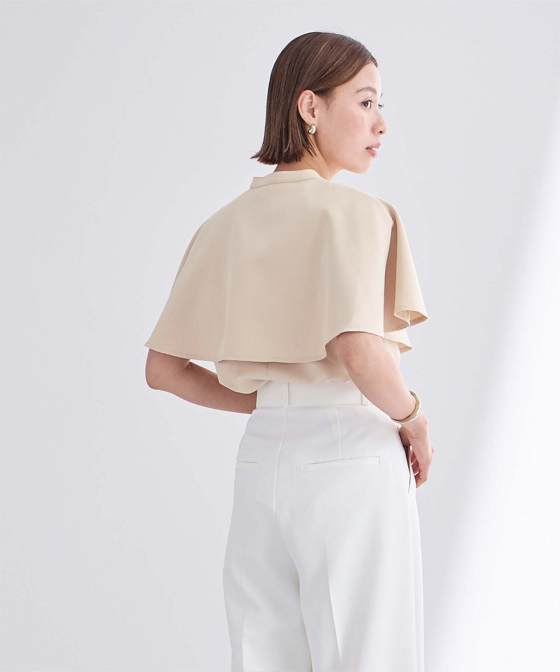 ur's「バンドカラーケープブラウス」|シャツ・ブラウス|