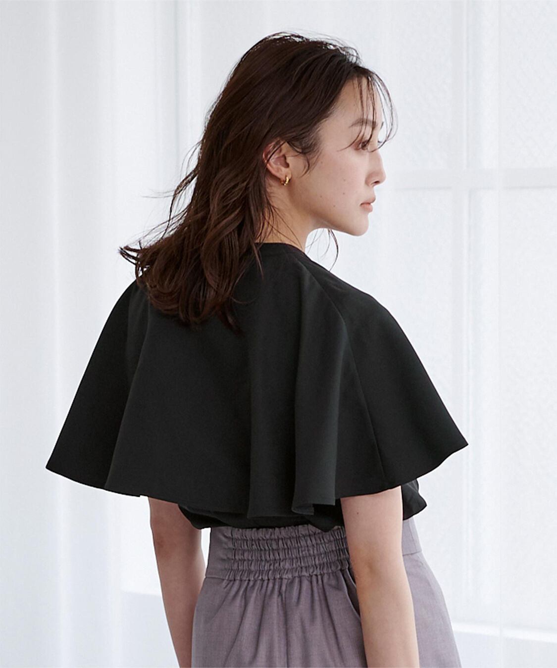 ur's「バンドカラーケープブラウス」|シャツ・ブラウス|