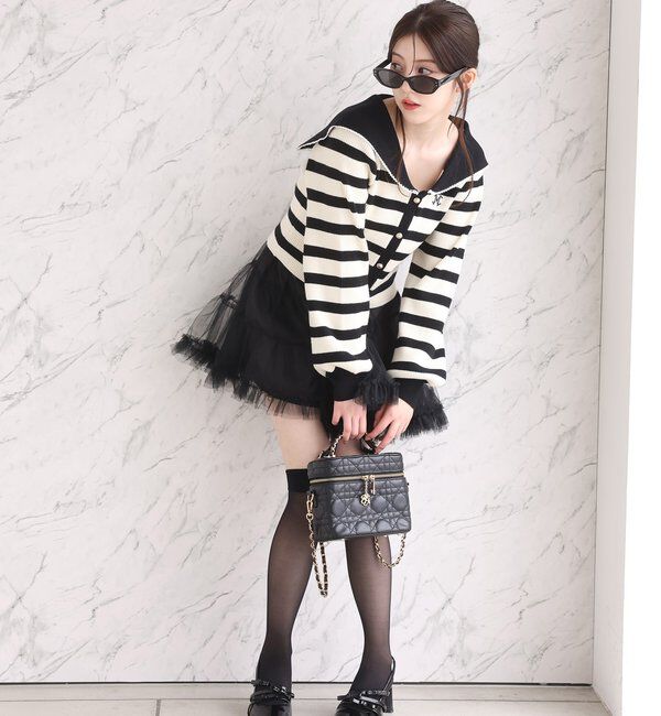  「チュールティアードミ二スカート」|スカート|