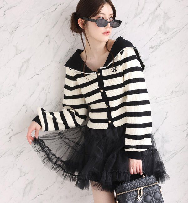  「ロゴ刺繍セーラーニット」|ニット・セーター|