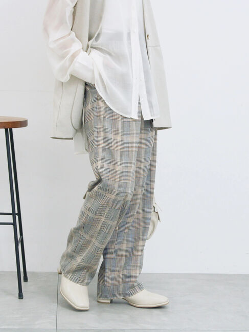 Samansa Mos2 blue「ダブルウエストアソートイージーパンツ」|その他|ブラウン