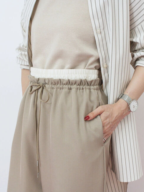 Samansa Mos2 blue「ダブルウエストアソートイージーパンツ」|その他|