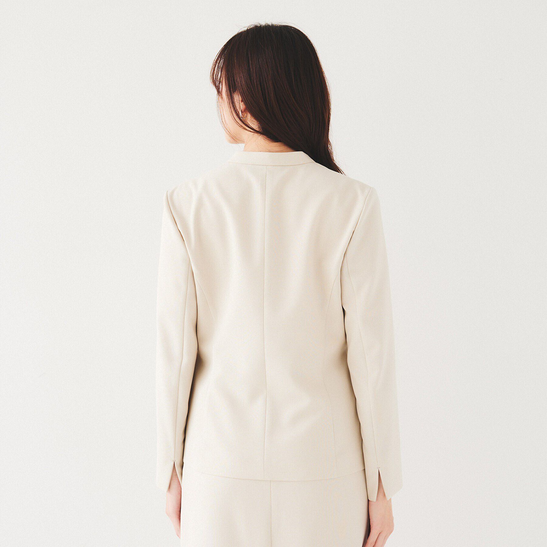 UNTITLED「【セットアップ可能】リネンライク カラーレスジャケット」|ノーカラージャケット|
