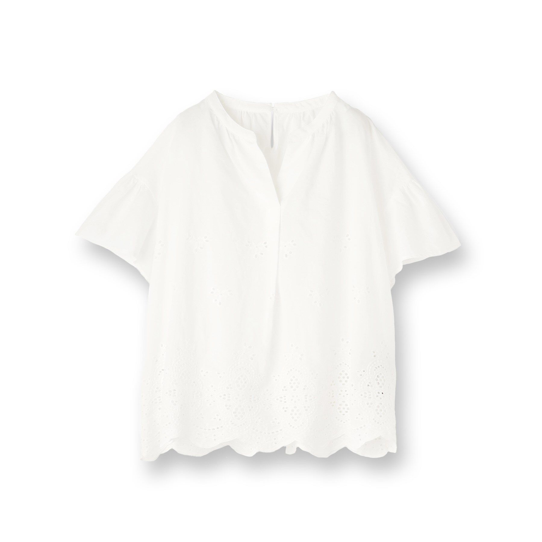 UNTITLED「【セットアップ可/コットン100】スカラップ刺繍ブラウス」|シャツ・ブラウス|