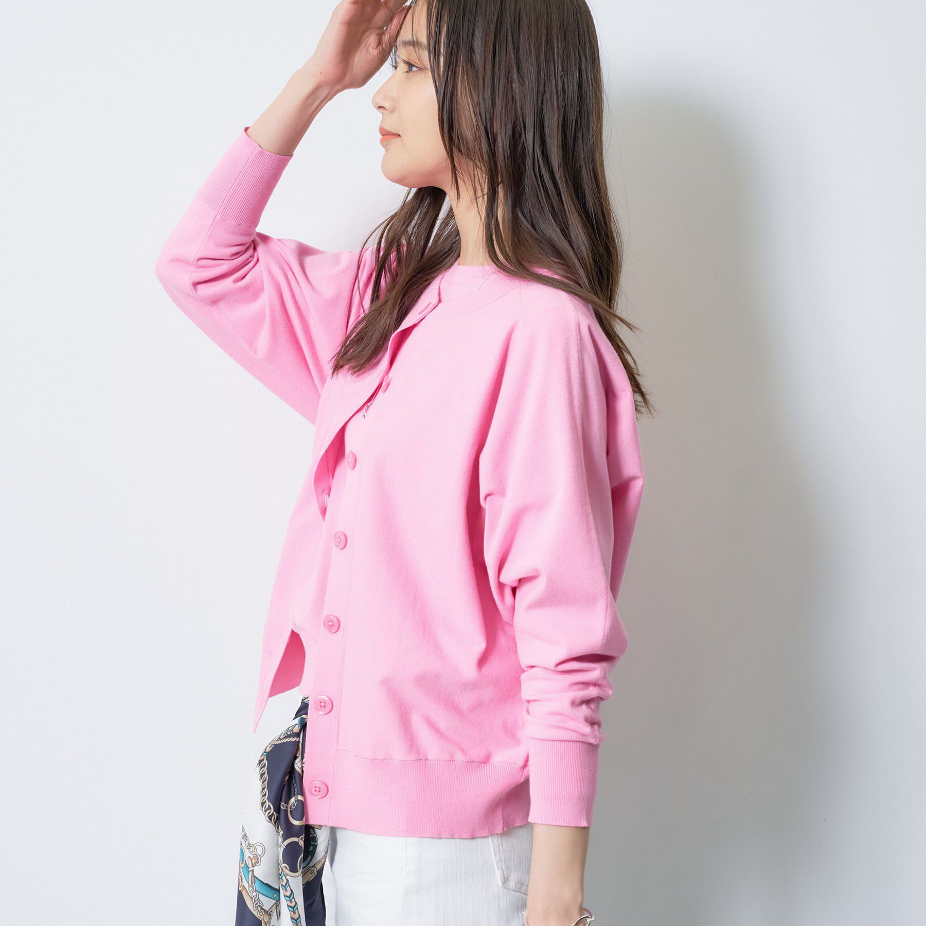 INDIVI「【洗える／前後2WAY／アンサンブル可能】ドルマンスリーブカーディガン」|カーディガン|