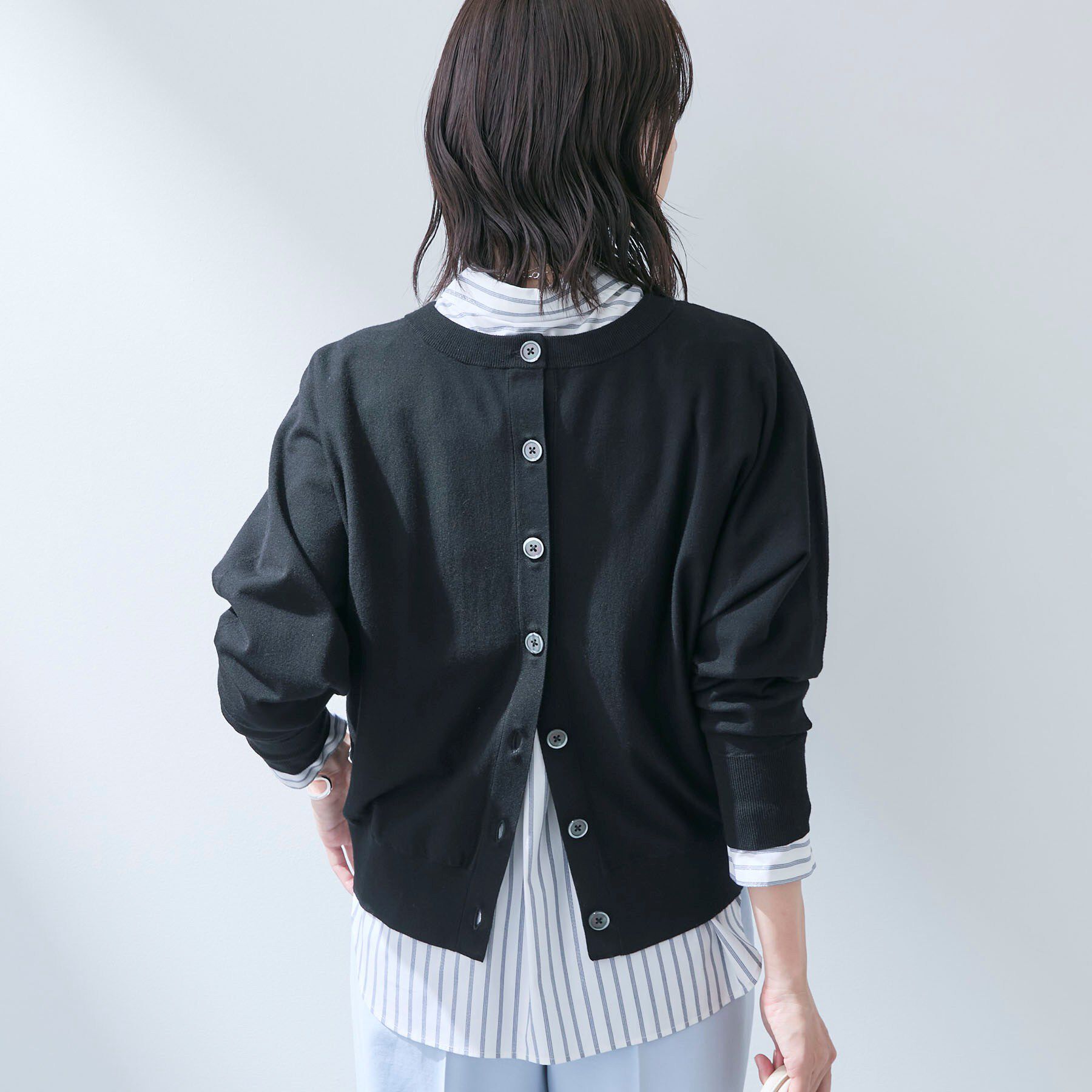 INDIVI「【洗える／前後2WAY／アンサンブル可能】ドルマンスリーブカーディガン」|カーディガン|