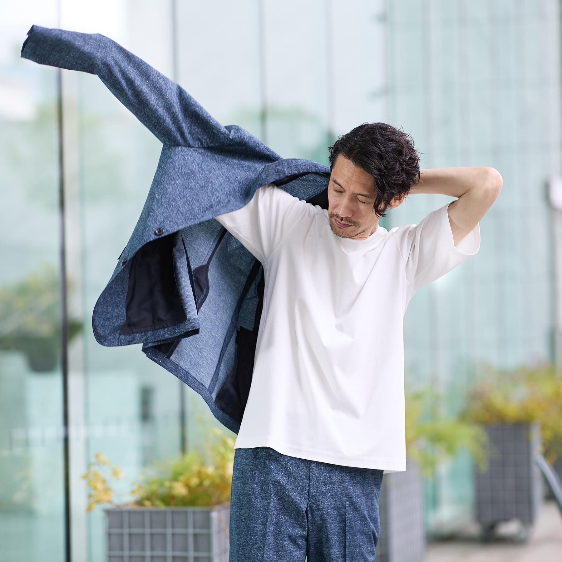 TAKEO KIKUCHI「【抗菌防臭】COOL DOTS（R）ドビープリント ジャケット」|テーラードジャケット|