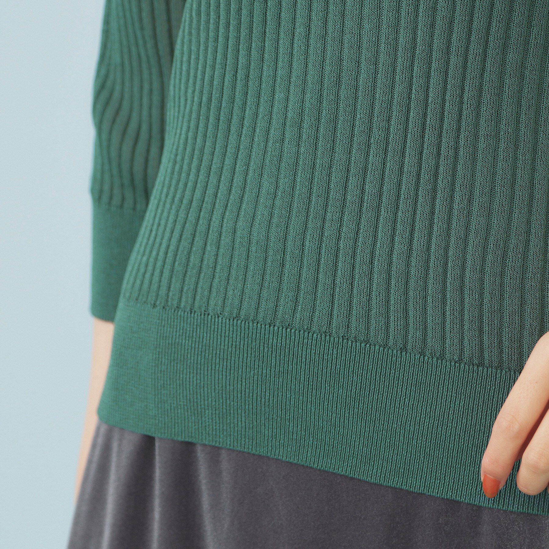 index「シアーリブ衿付きニット【洗濯機洗い可/抗ピル】」|ニット・セーター|