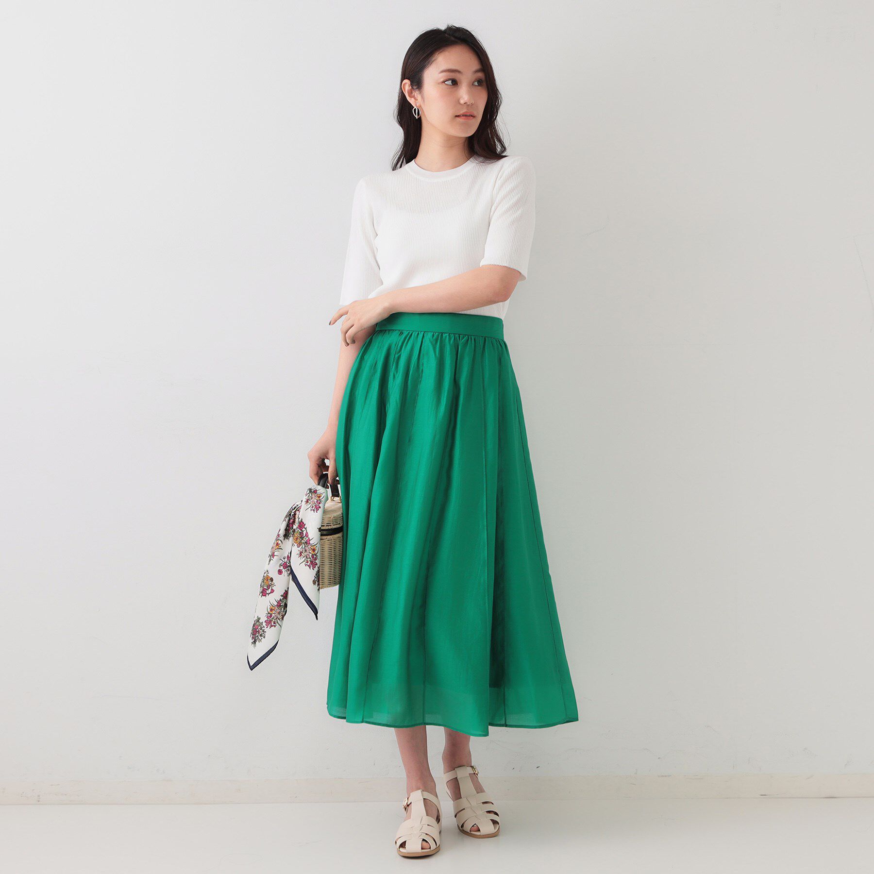 OPAQUE.CLIP「シアーリブハーフスリーブニット【洗濯機洗い可/抗ピル】」|ニット・セーター|