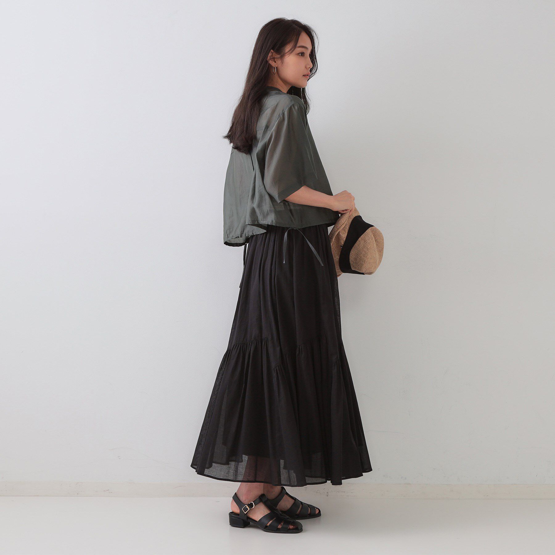 OPAQUE.CLIP「裾ドロストシアーショートシャツ【洗濯機洗い可】」|シャツ・ブラウス|