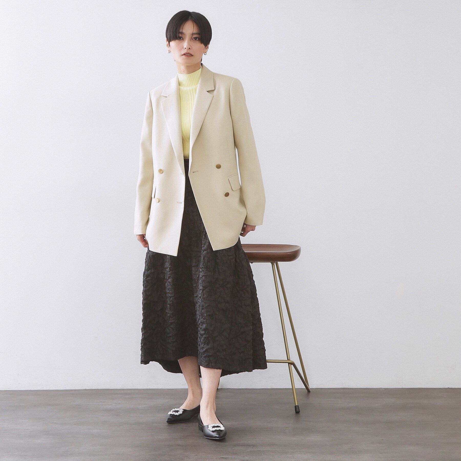 OPAQUE.CLIP「金ボタンダブルブレストテーラードジャケット/セットアップ対応【洗える】」|テーラードジャケット|