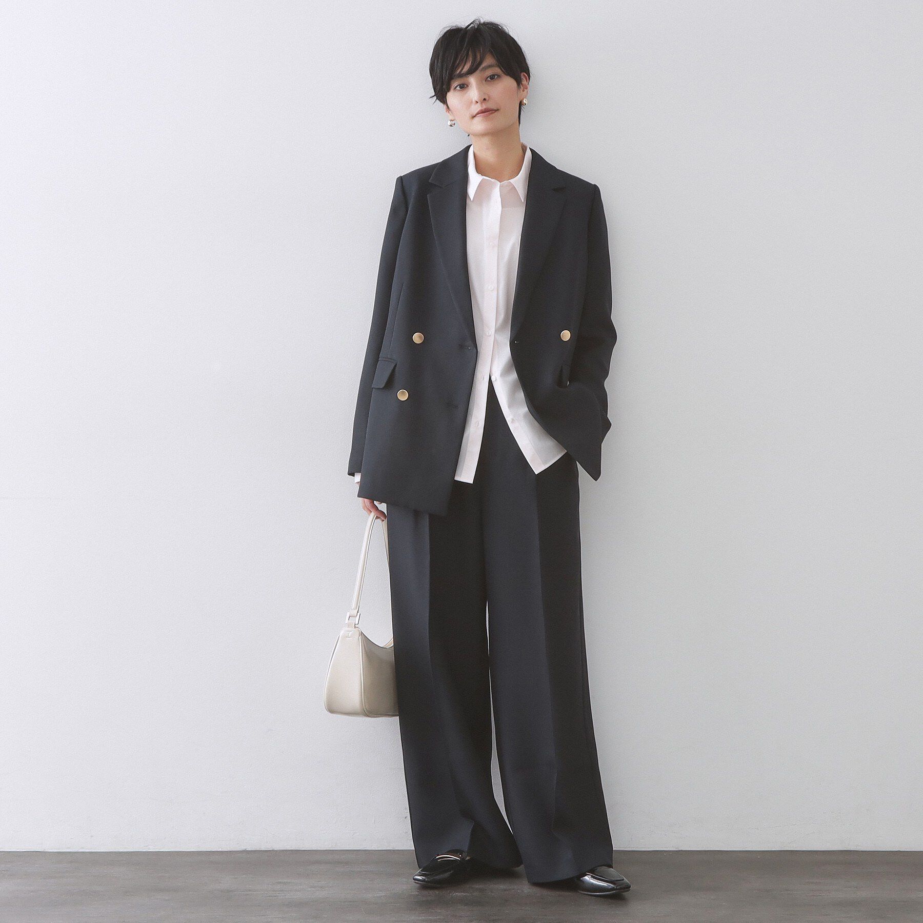 OPAQUE.CLIP「金ボタンダブルブレストテーラードジャケット/セットアップ対応【洗える】」|テーラードジャケット|