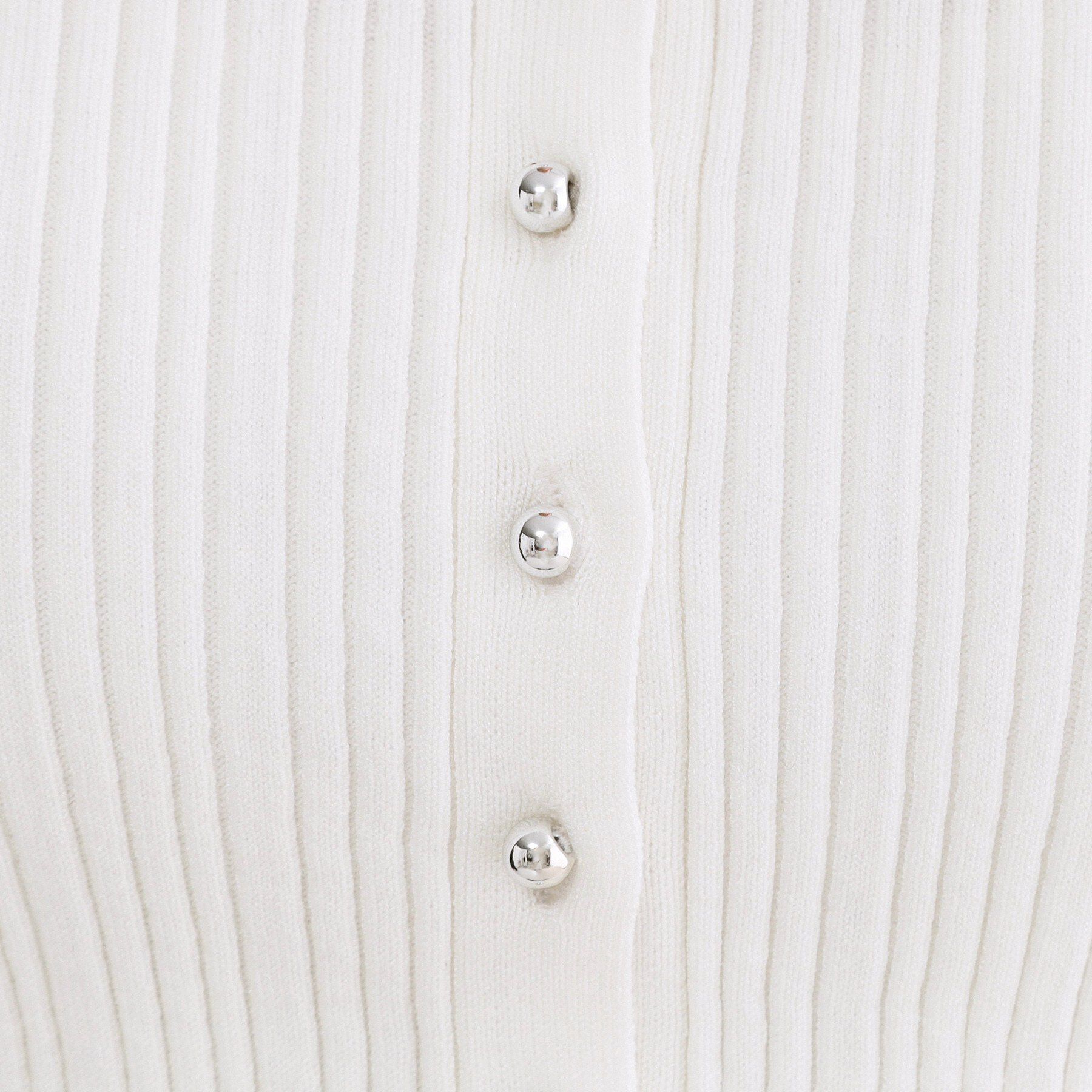 OPAQUE.CLIP「シルバー多ボタン ランダムリブニットカーディガン【洗濯機OK】」|カーディガン|