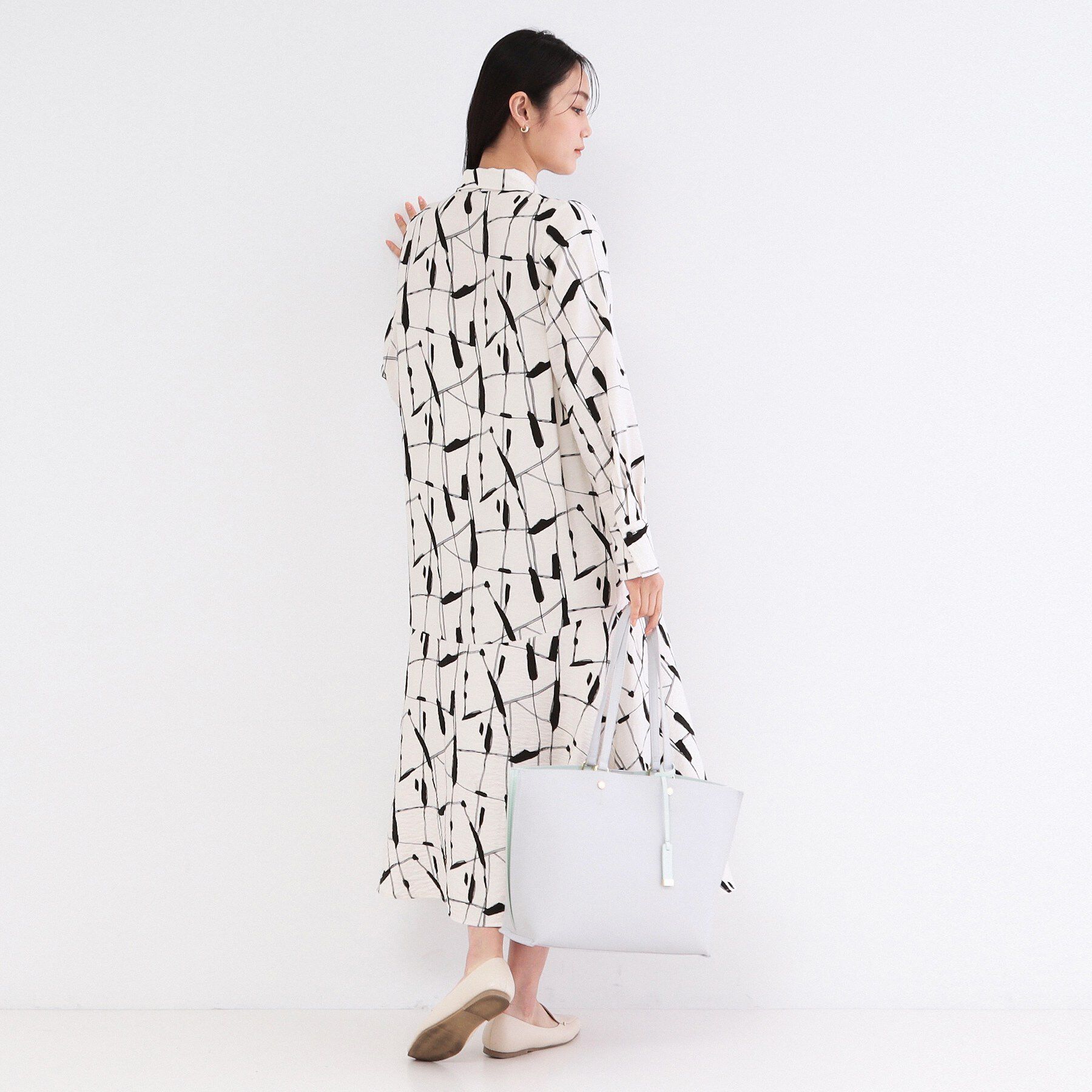 OPAQUE.CLIP「ジオメトリックプリントシャツワンピース」|ワンピース|