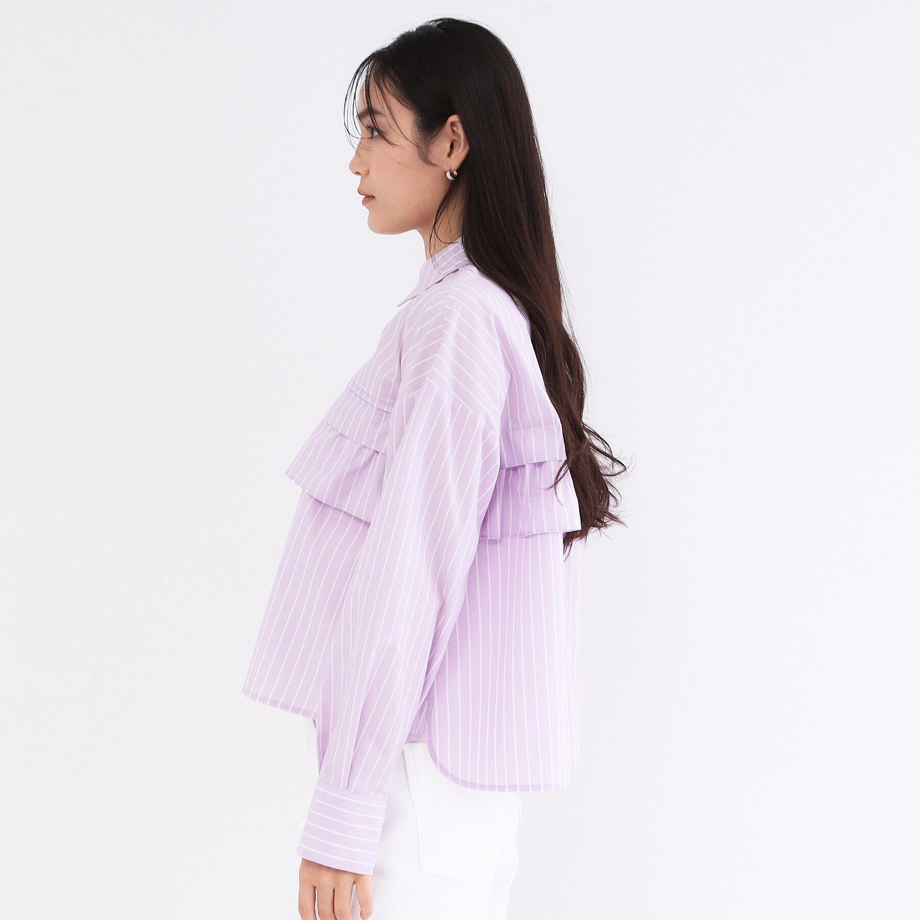 OPAQUE.CLIP「タックフリルシャツ【洗濯機OK】」|シャツ・ブラウス|