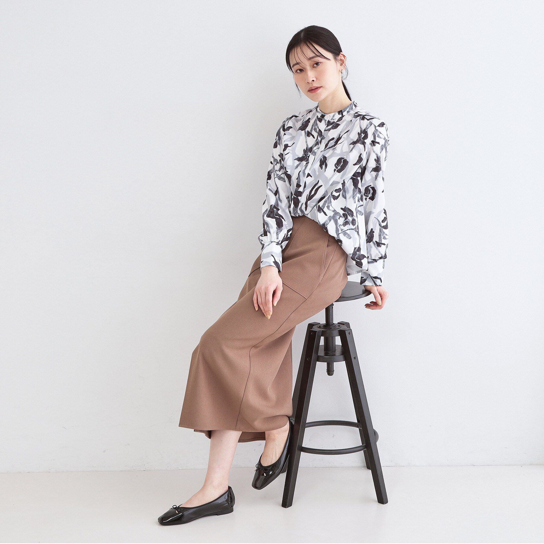 OPAQUE.CLIP「アート柄プリントブラウス【洗濯機OK】」|シャツ・ブラウス|