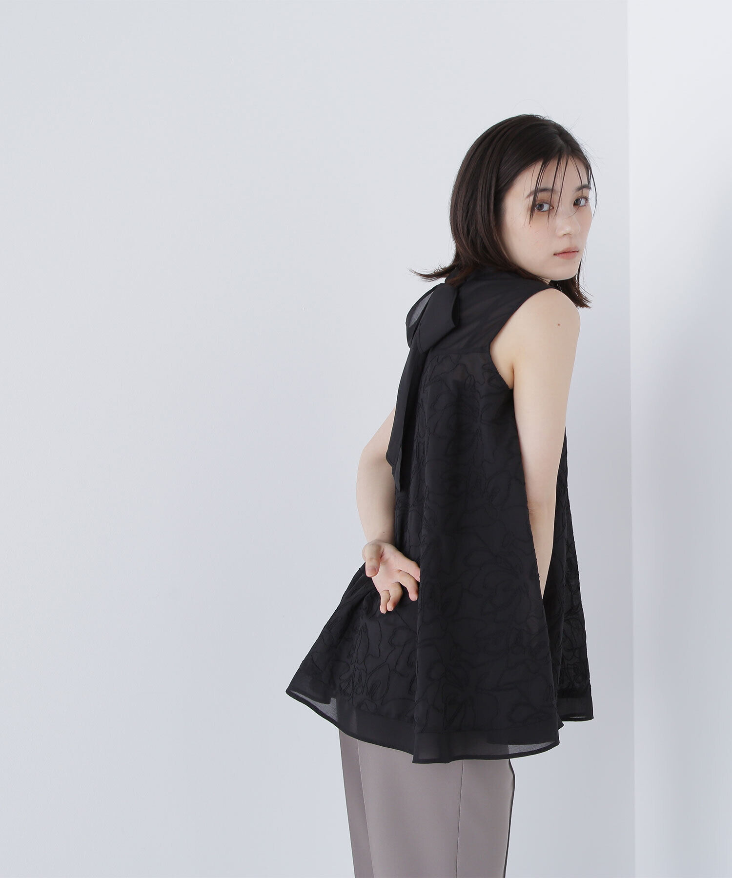  「コード刺繍Aラインブラウス」|シャツ・ブラウス|