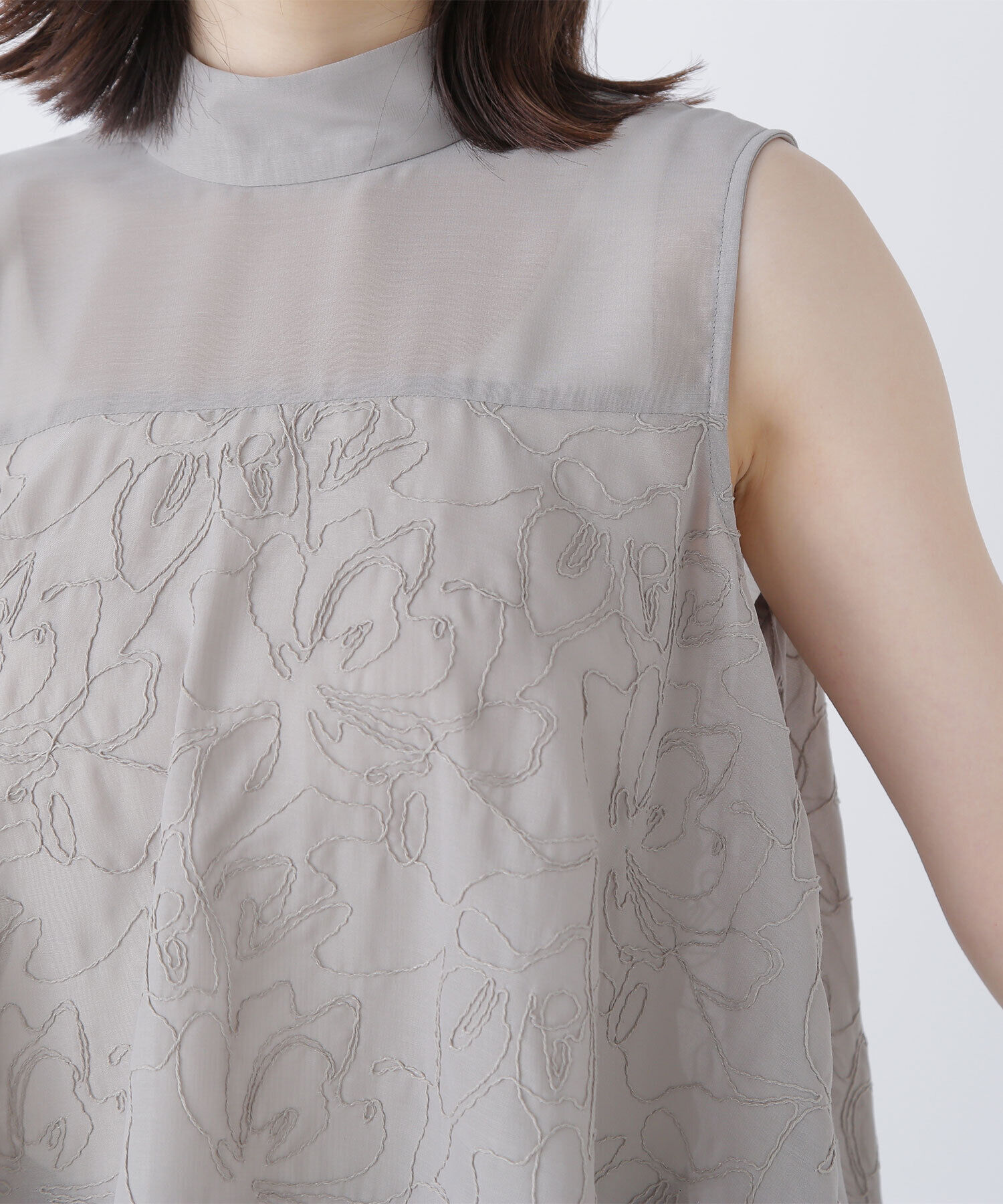  「コード刺繍Aラインブラウス」|シャツ・ブラウス|