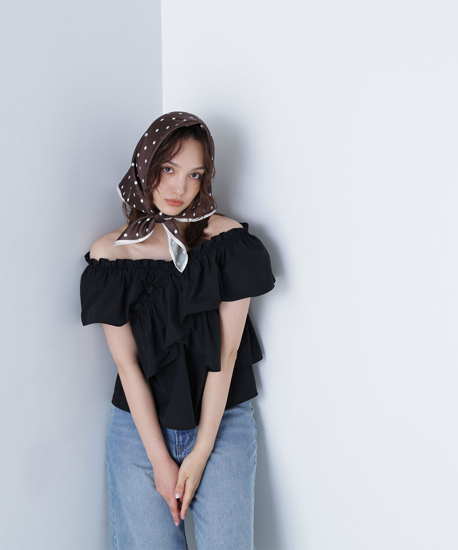  「クロスフリルギャザーブラウス」|シャツ・ブラウス|