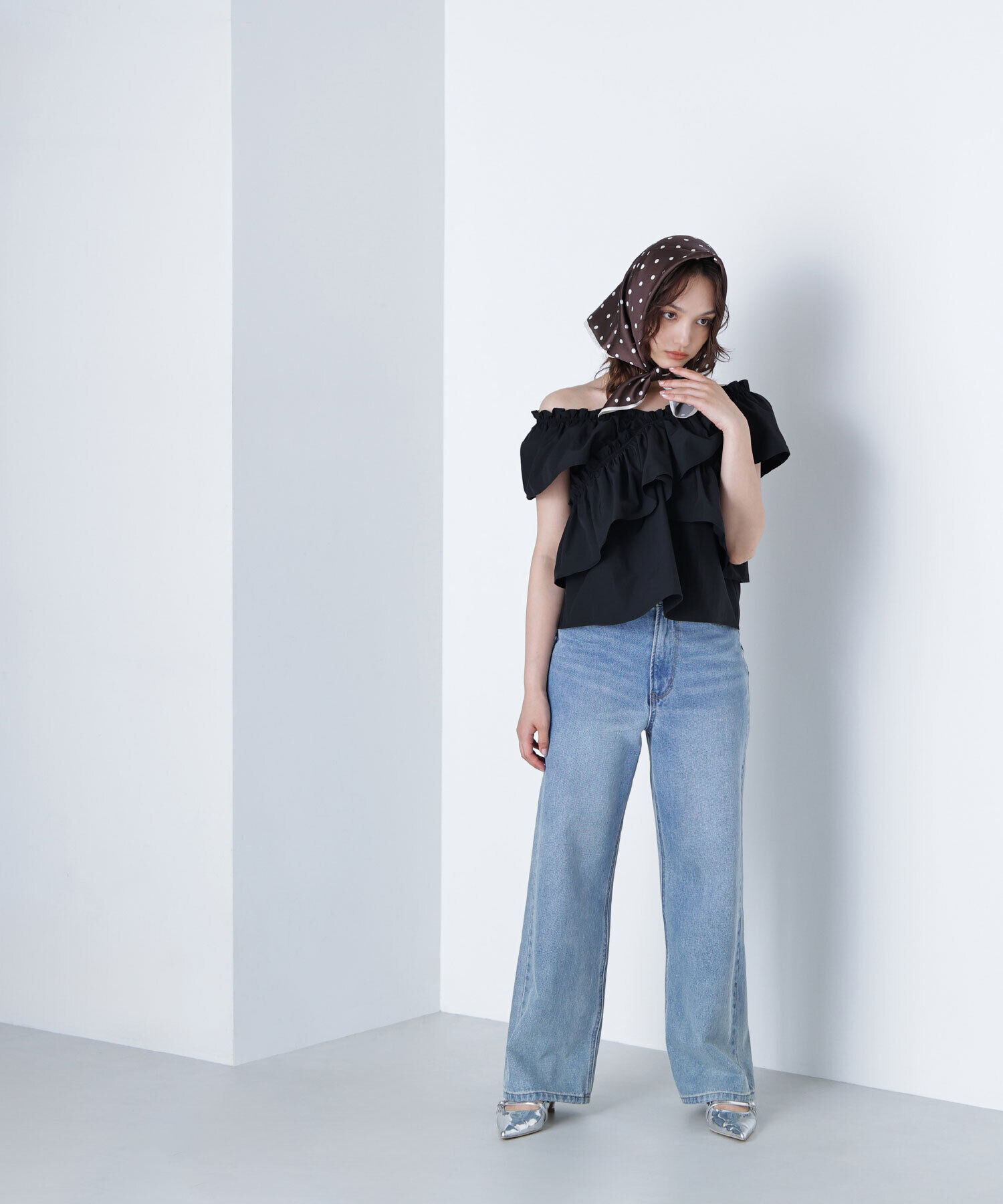  「クロスフリルギャザーブラウス」|シャツ・ブラウス|