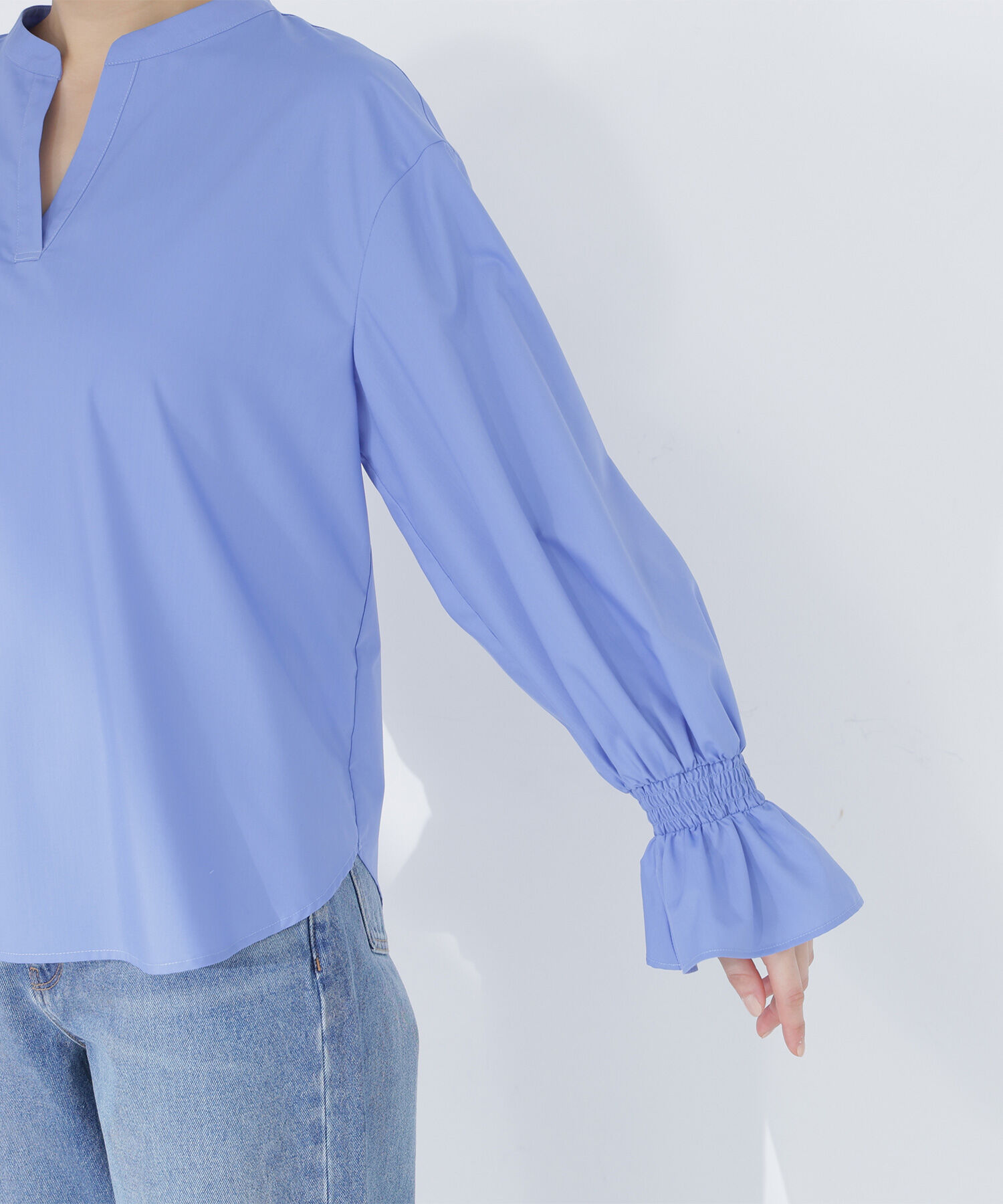  「バンドカラースキッパーブラウス」|シャツ・ブラウス|