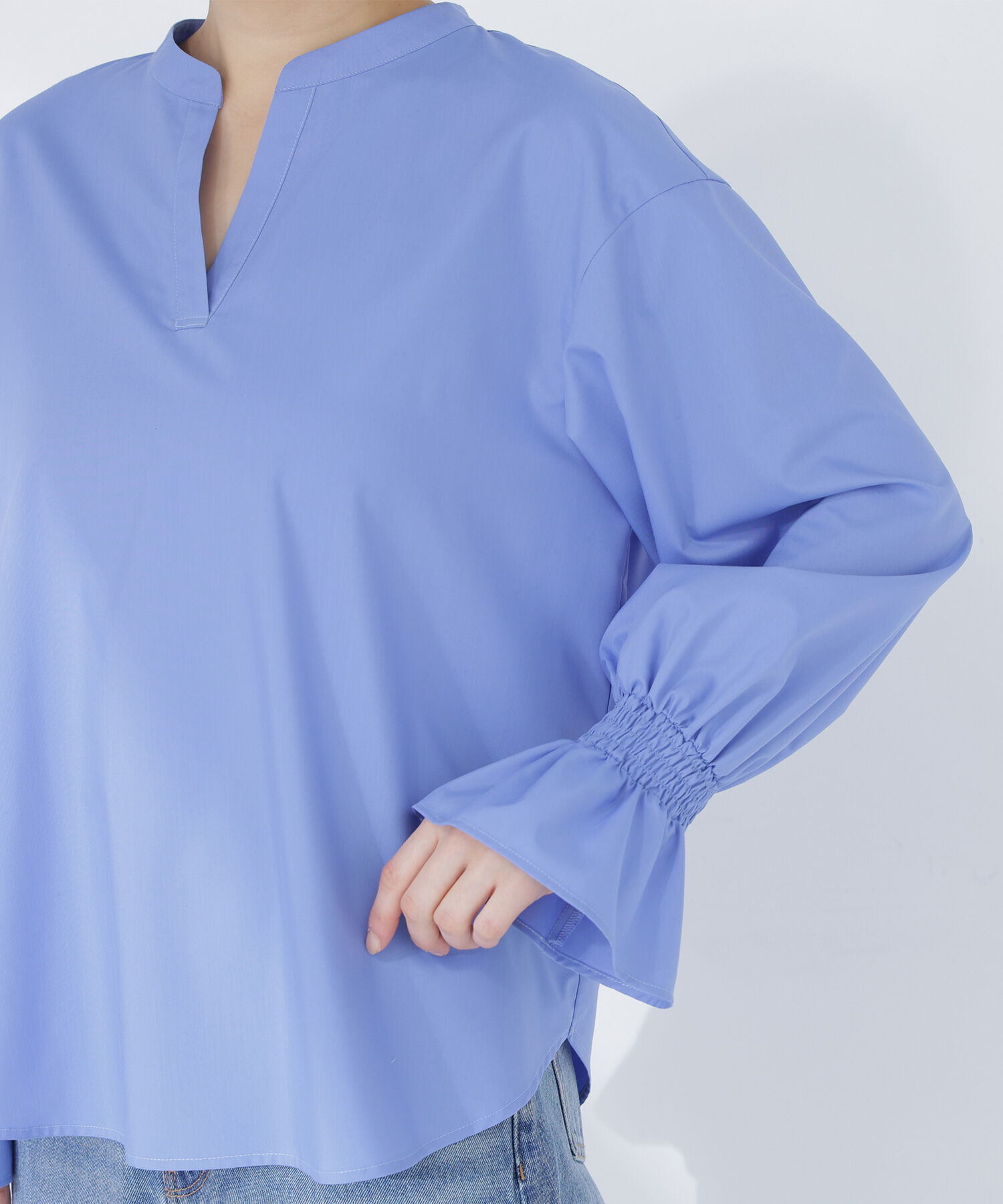  「バンドカラースキッパーブラウス」|シャツ・ブラウス|