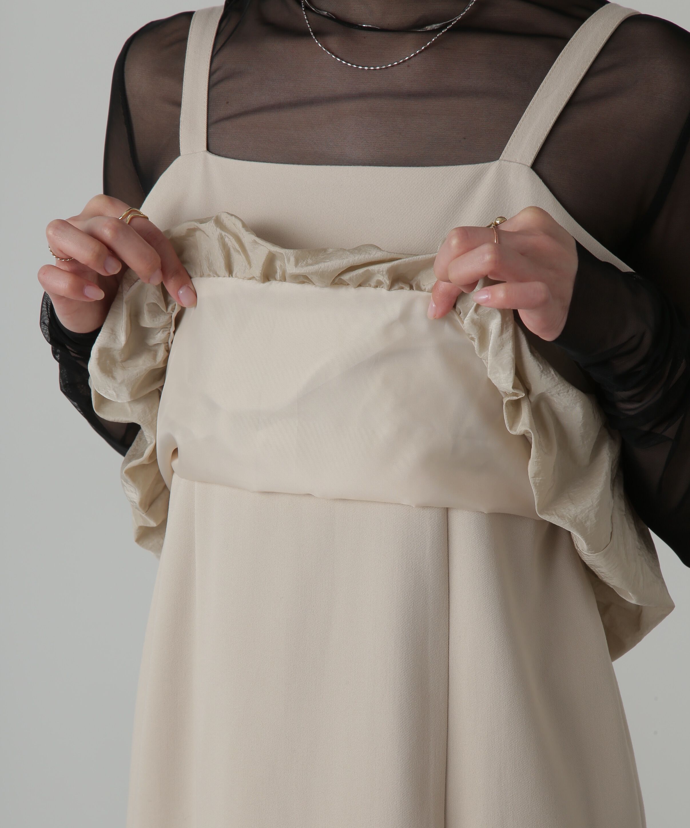  「ビスチェレイヤード風ドッキングワンピース」|ワンピース|