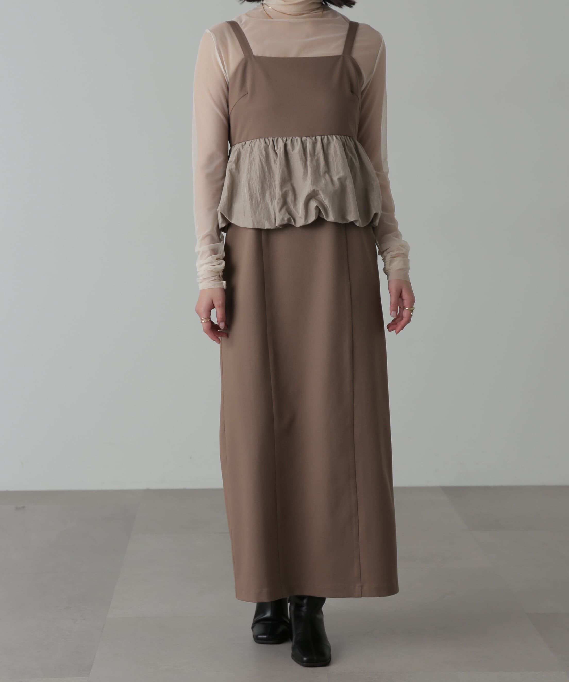  「ビスチェレイヤード風ドッキングワンピース」|ワンピース|