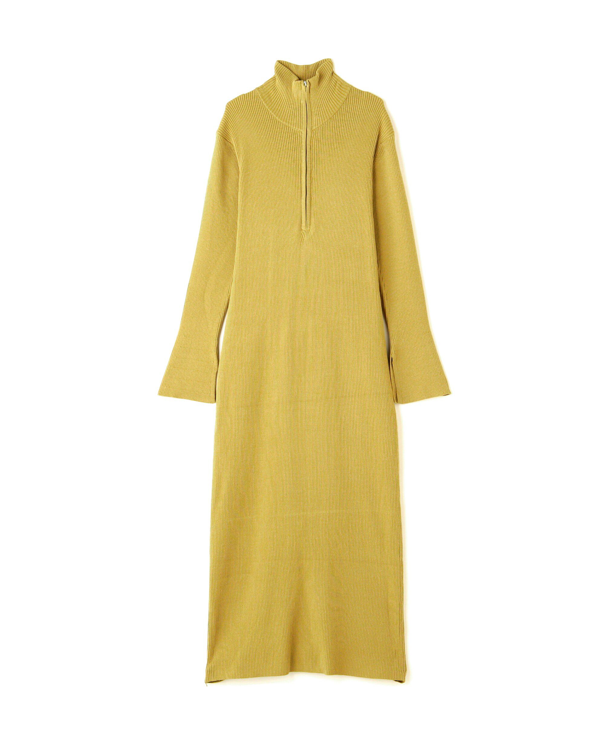  「ハーフジップロングニットワンピース」|ワンピース|