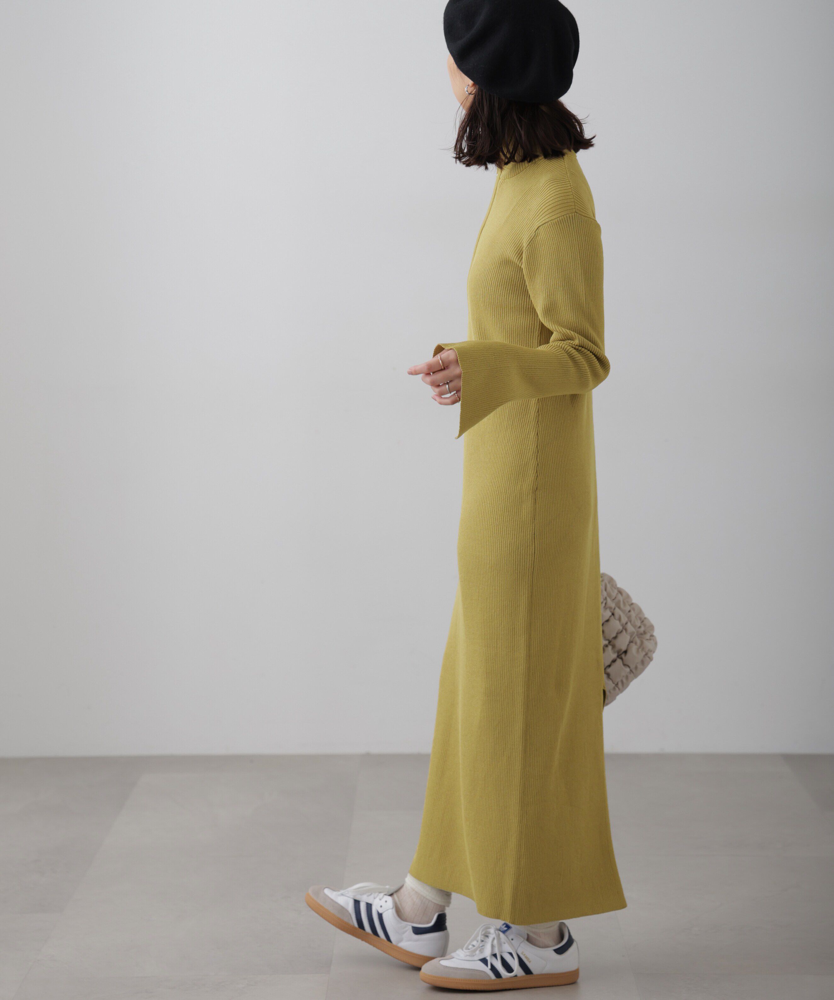  「ハーフジップロングニットワンピース」|ワンピース|