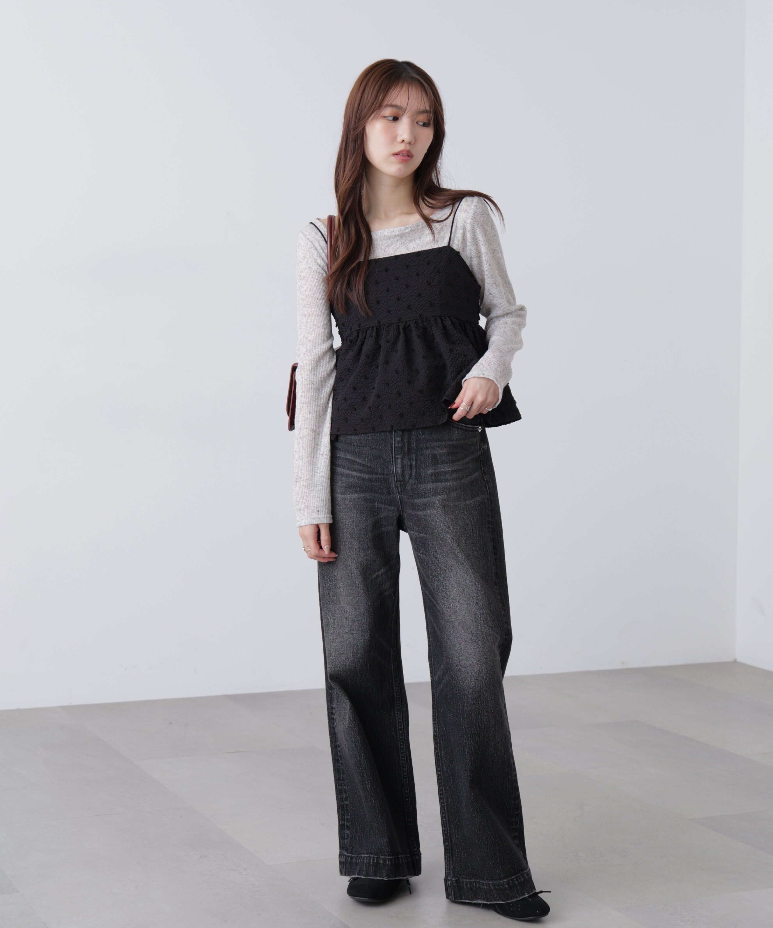  「ドットジャガードキャミソールビスチェ」|シャツ・ブラウス|