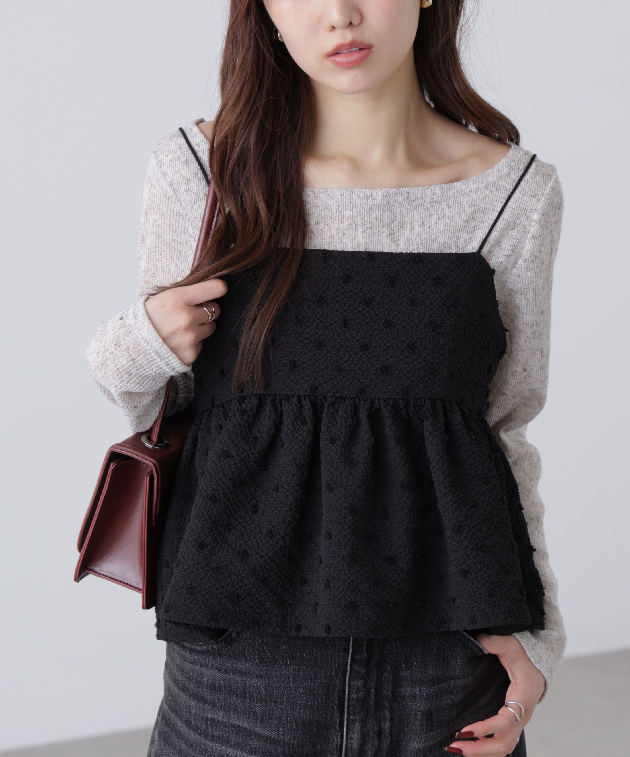  「ドットジャガードキャミソールビスチェ」|シャツ・ブラウス|