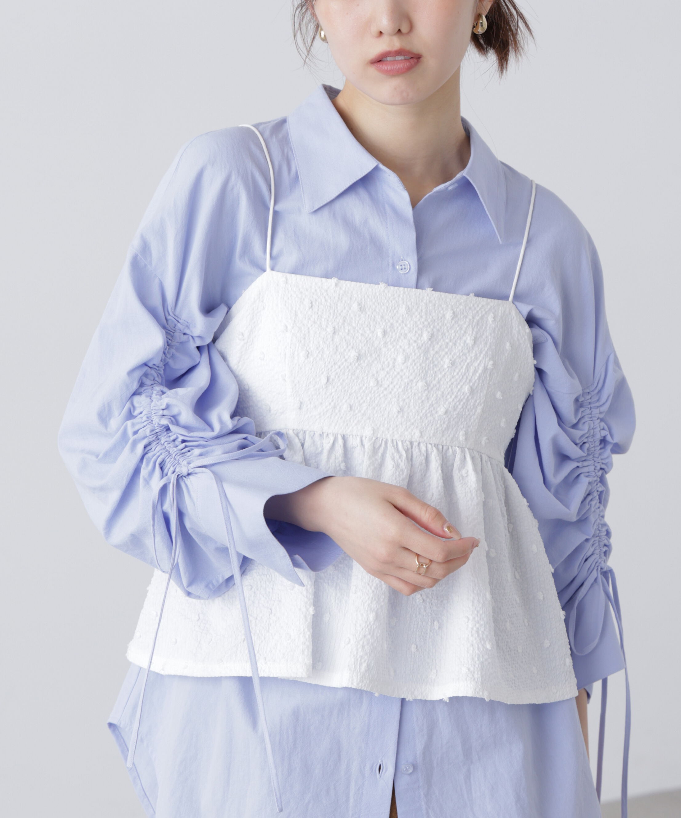  「ドットジャガードキャミソールビスチェ」|シャツ・ブラウス|