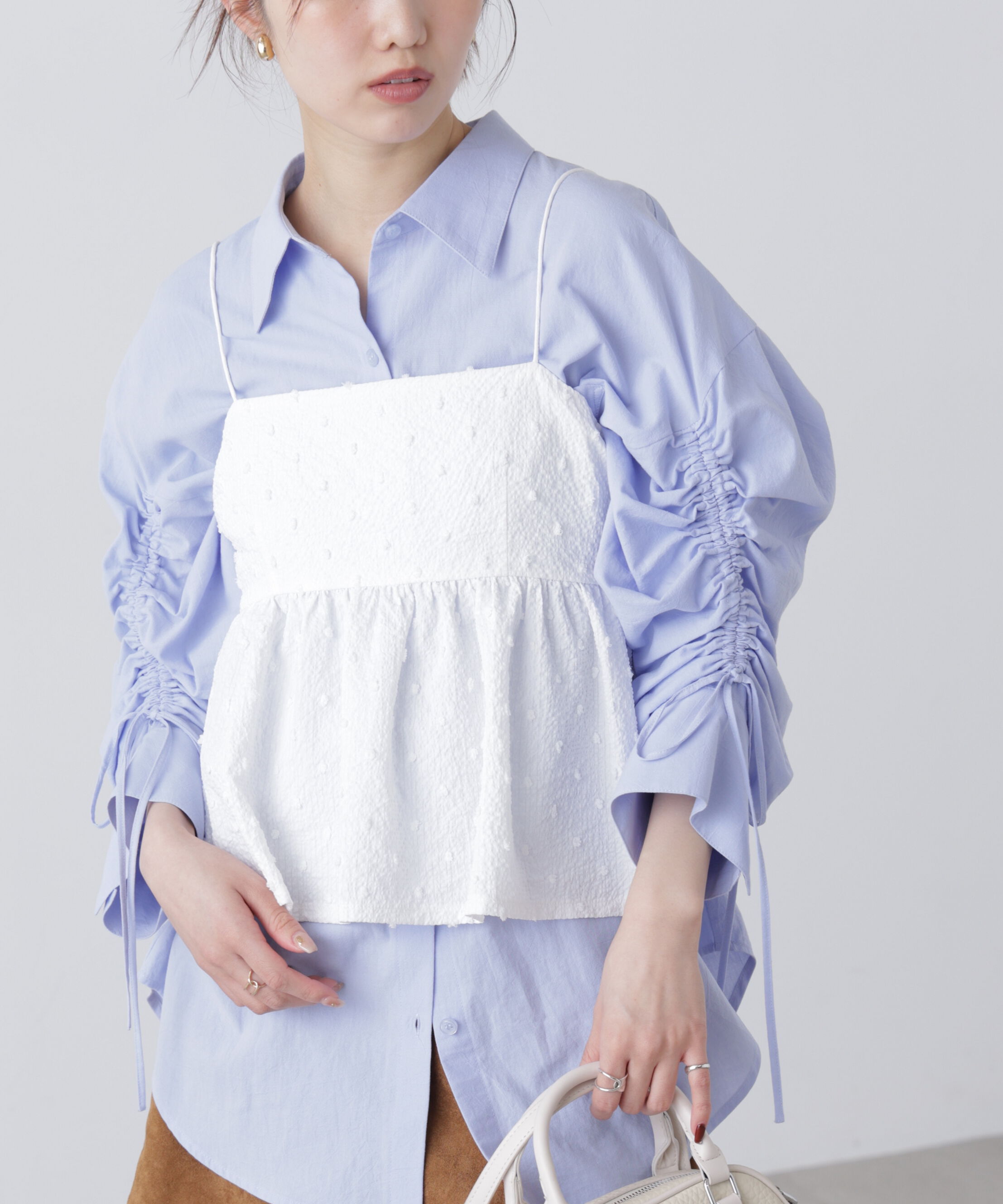  「ドットジャガードキャミソールビスチェ」|シャツ・ブラウス|