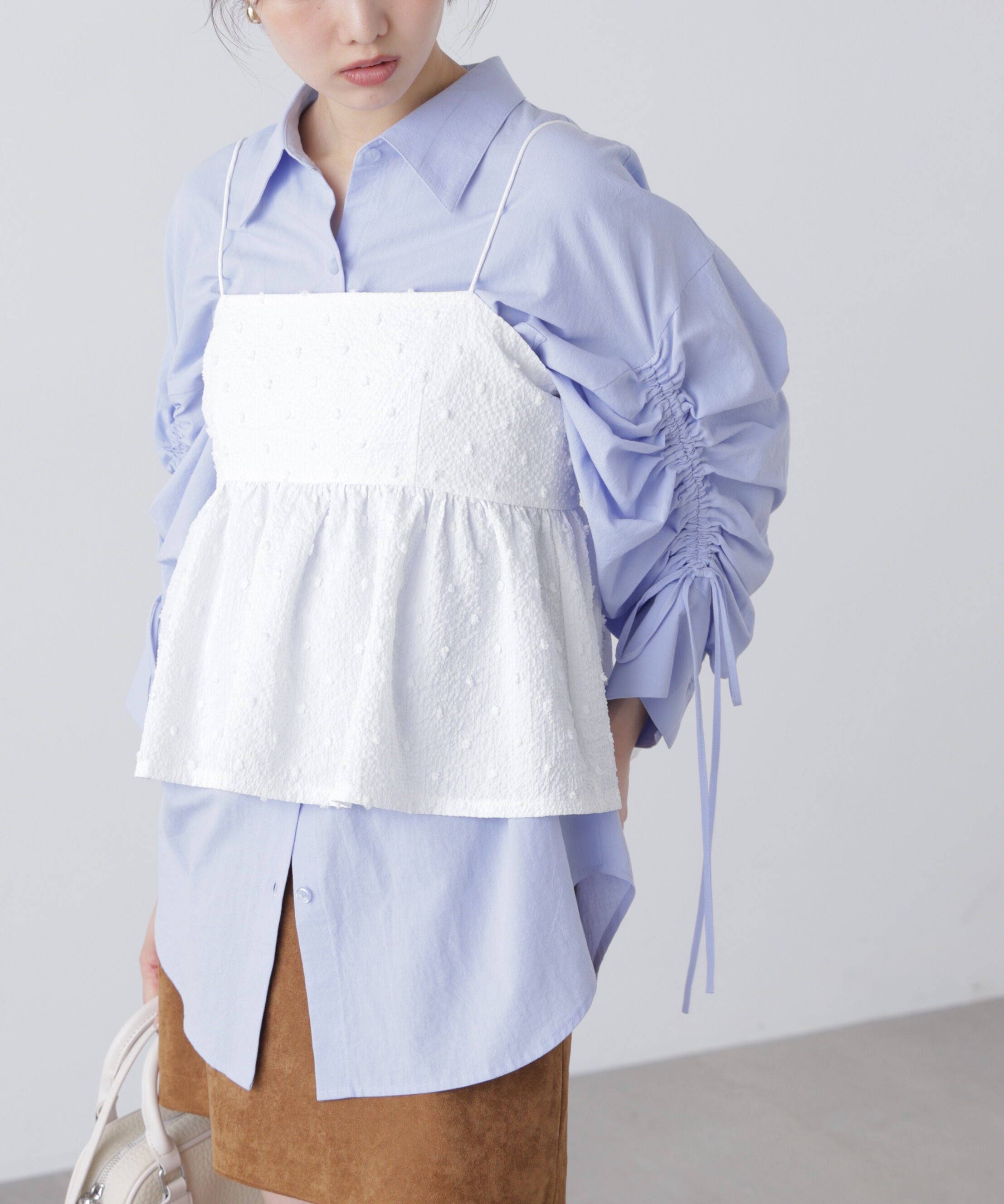  「ドットジャガードキャミソールビスチェ」|シャツ・ブラウス|