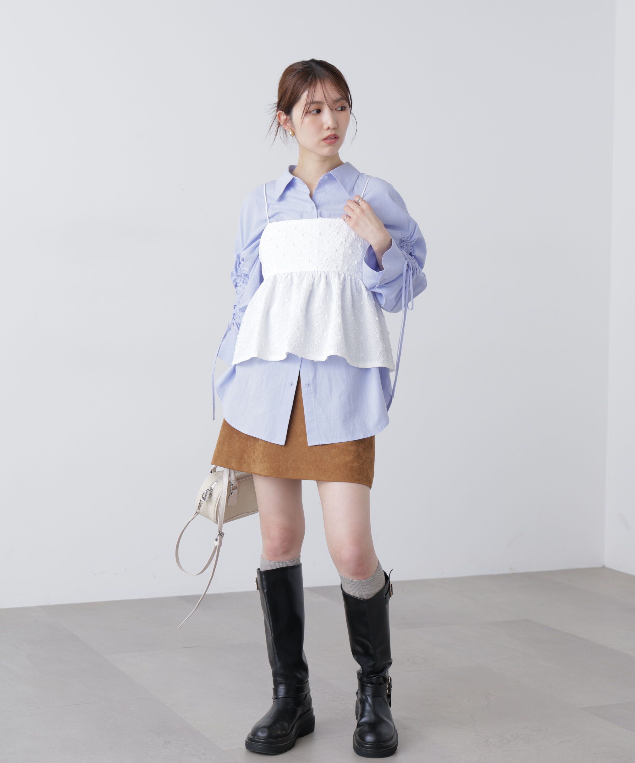  「ドットジャガードキャミソールビスチェ」|シャツ・ブラウス|