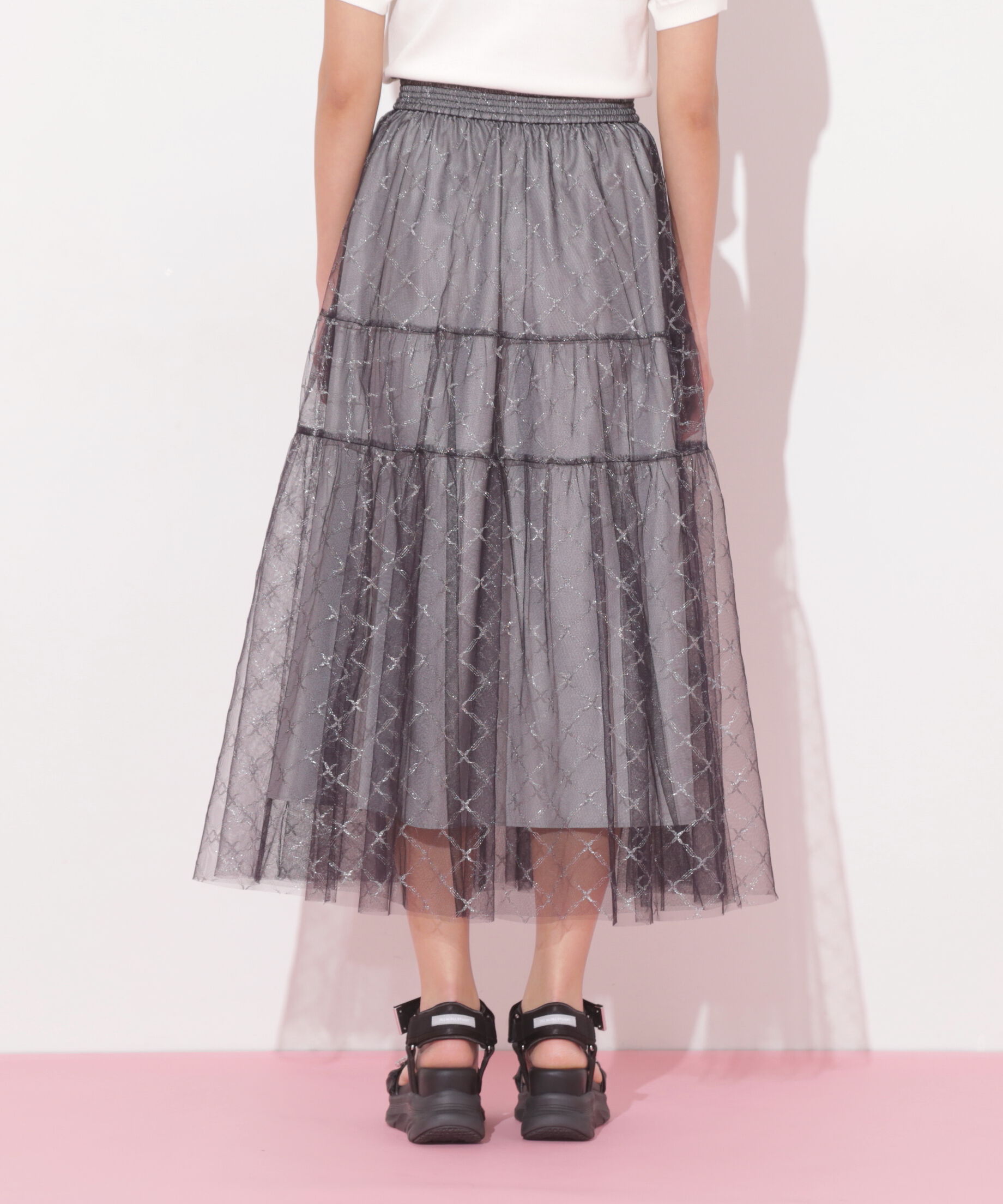  「ラメチュールティアードスカート」|スカート|