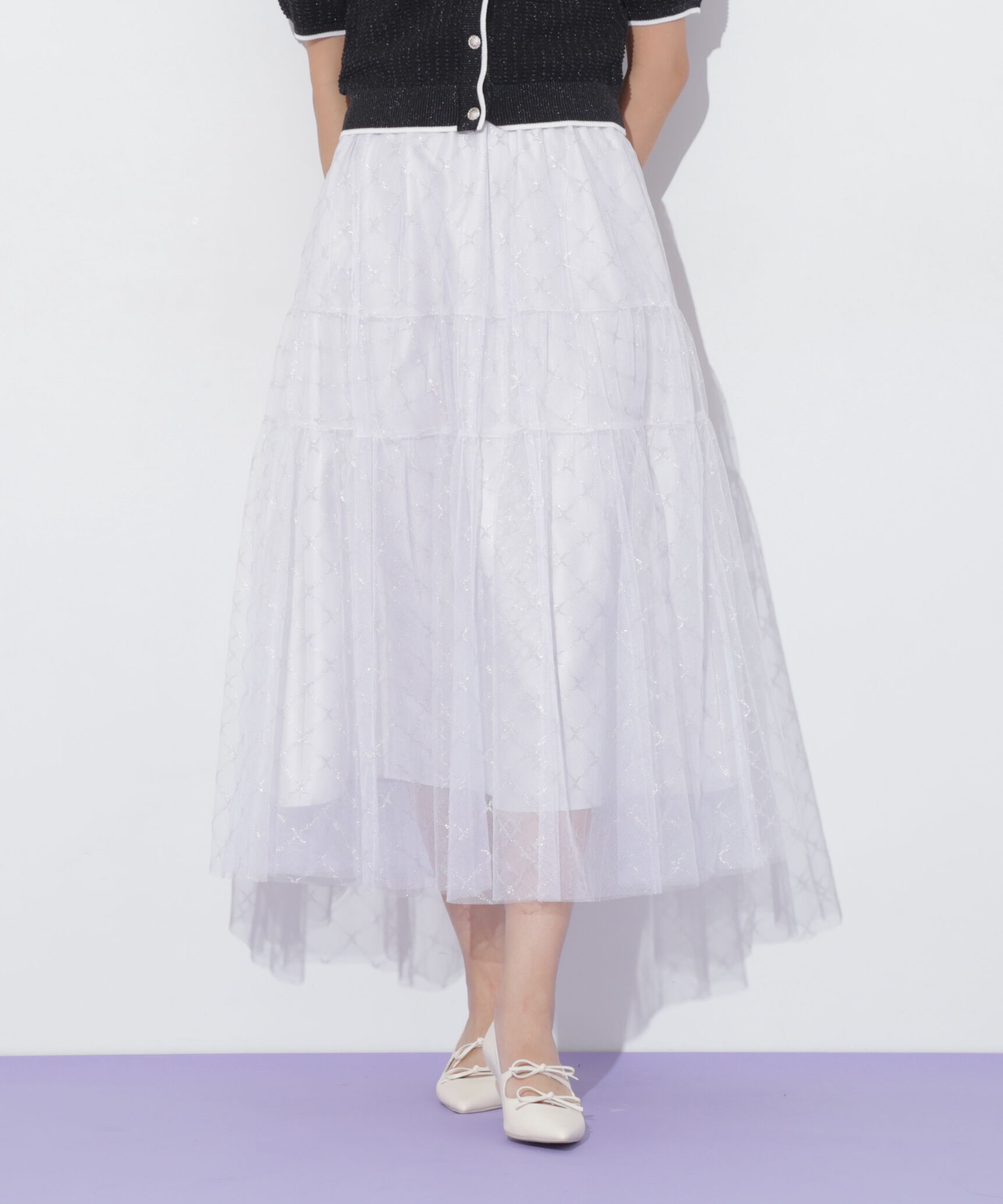  「ラメチュールティアードスカート」|スカート|