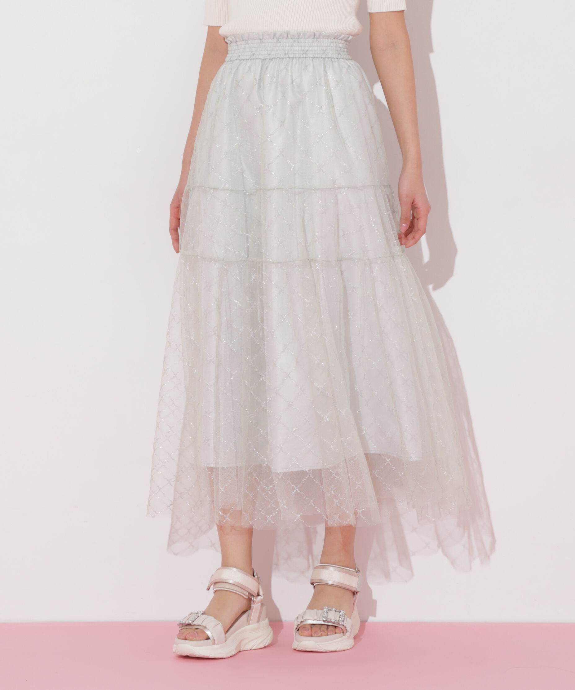  「ラメチュールティアードスカート」|スカート|