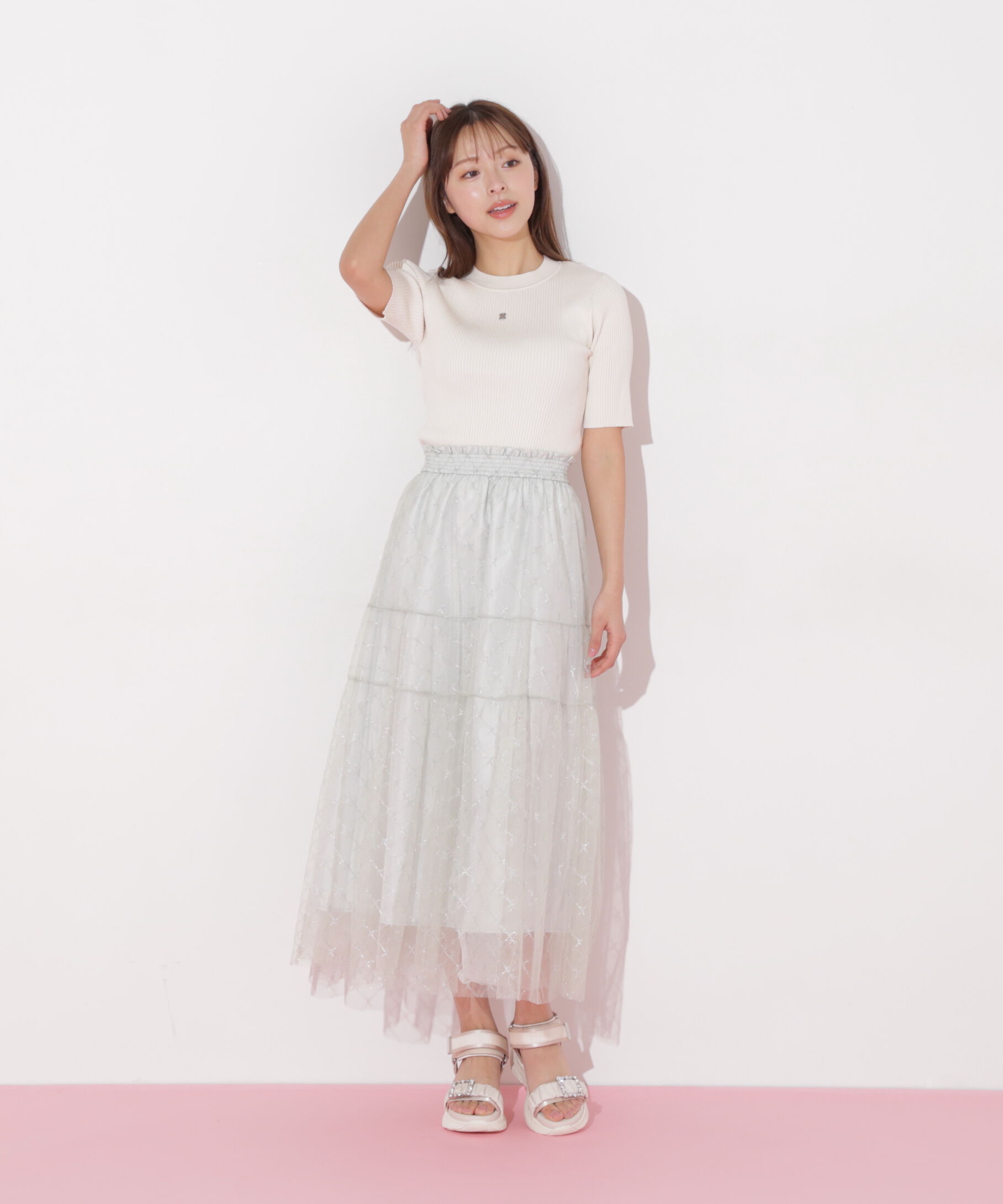  「ラメチュールティアードスカート」|スカート|