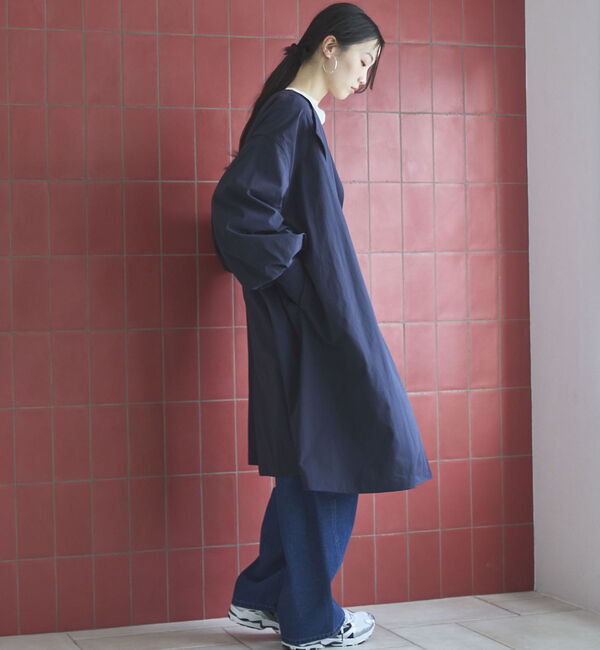 Doux archives「ノーカラーロングコート」|ダッフルコート|