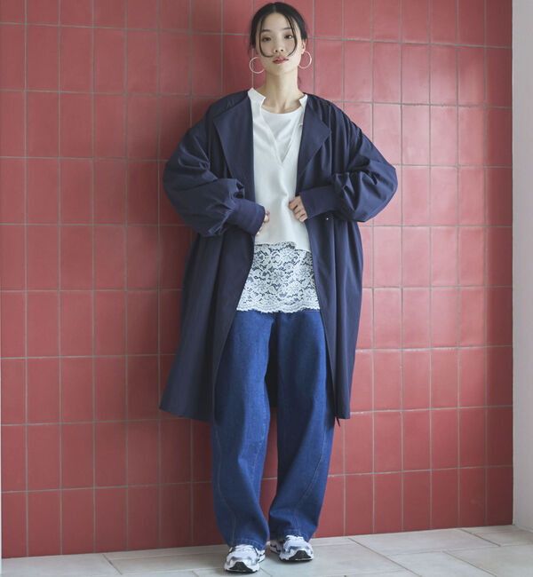 Doux archives「ノーカラーロングコート」|ダッフルコート|