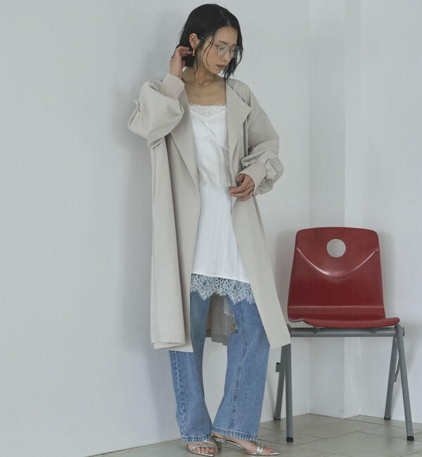 Doux archives「ノーカラーロングコート」|ダッフルコート|