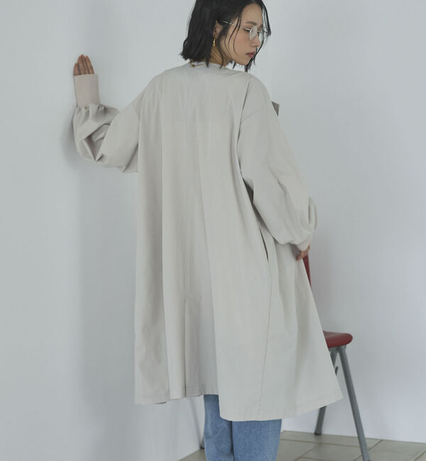 Doux archives「ノーカラーロングコート」|ダッフルコート|