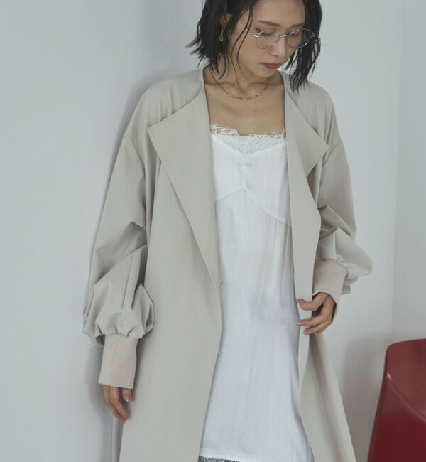 Doux archives「ノーカラーロングコート」|ダッフルコート|