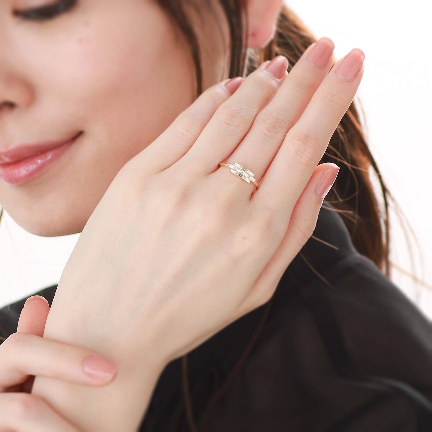 COCOSHNIK「K18ダイヤモンド バゲットカットクラスター リング」|リング|