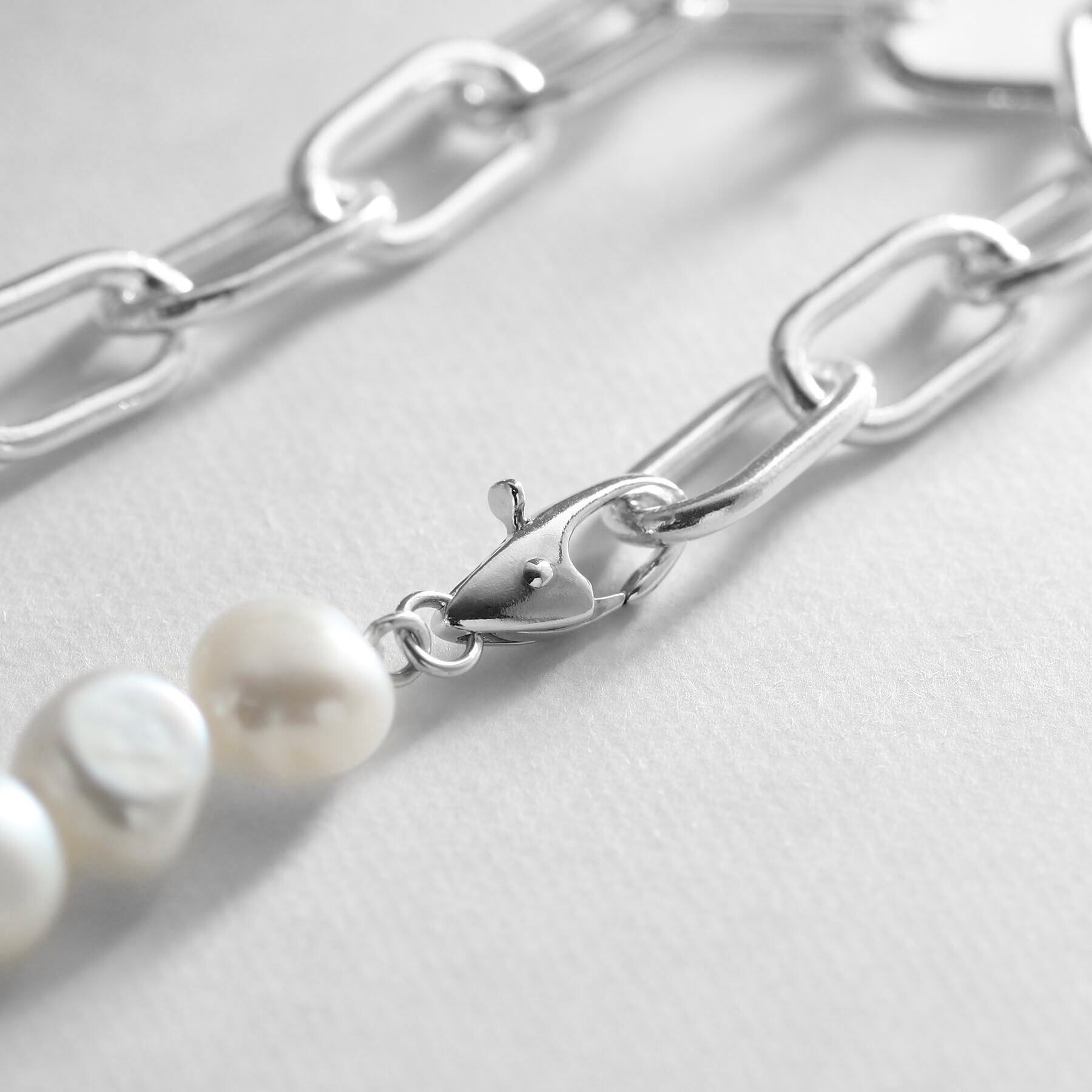 COCOSHNIK ONKITSCH「シルバー バロックパール チェーンミックス ブレスレットＬ」|ブレスレット・バングル|