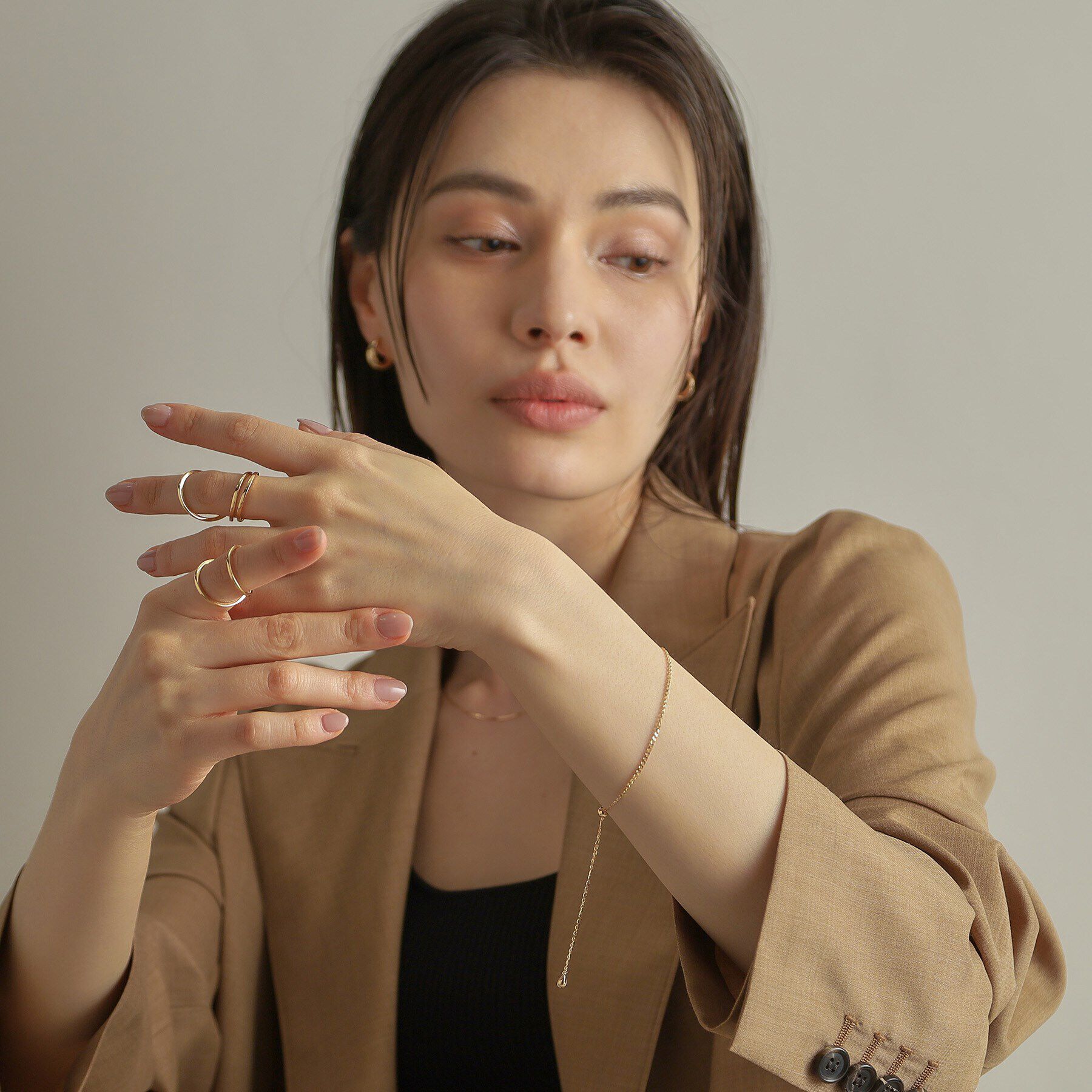 COCOSHNIK「K10トリプルファランジ リング」|リング|